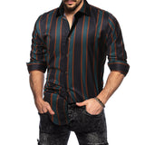 Men's Slim Fit Striped Long Sleeve Shirt plus Size Fashion Trend Casual Shirt Men Shirt