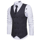 Tuxedo Vests Men Suit Vest Men's Fashion Collar Autumn and Winter Suit Vest Casual