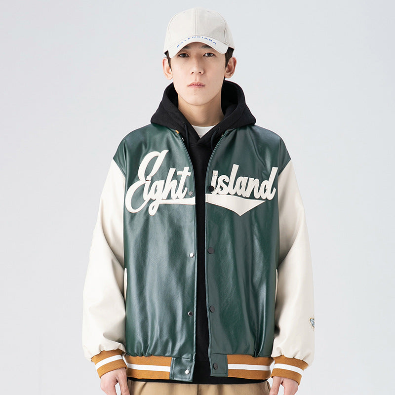 Men's Spring Large Size Sports Retro Original Two-Color Flower Print Baseball Collar Jacket Men's Jacket Trendy Men Jacket