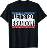 Let's Go Brandon T Shirt Summer round Neck Short Sleeve T-shirt Cotton Top