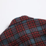 Men Shacket Long Sleeve Autumn Shirt Fall Lapels Cardigan Casual Loose Plaid Shirt