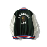 A Ape Print Jacket Men's and Women's Youth Fashion Street Baseball Jacket Jacket