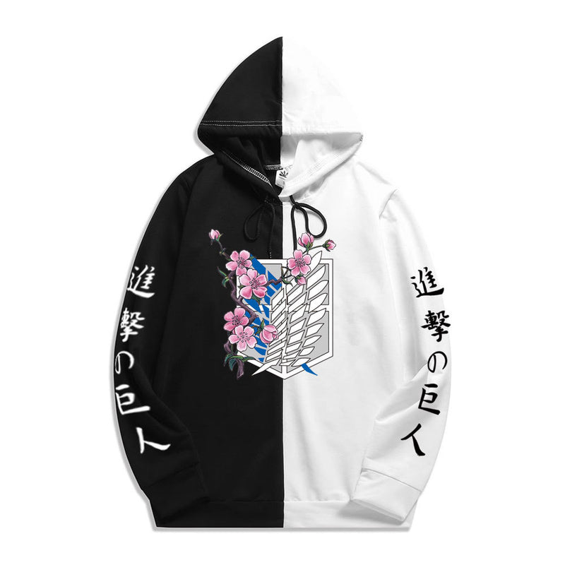 Split Hoodie Demons and Angels Attack on Titan Stitching