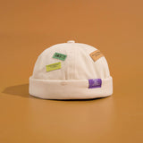 Mens Beanies Hat Female Retro Street Brimless Hip Hop Brush Cut Skullcap Men