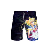 Sailor Moon Beach Short Printed Sailor Moon Printed 3D Digital Printed Casual Beach Pants for Men and Women