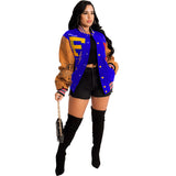 Cheerleader Letterman Jacket Multicolor Printing Button Press