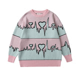 Men Fall Outfits Autumn and Winter Cute Bear Round Neck Pullover Knitted Top