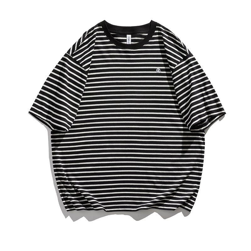 2022 Summer Man T Shirt Striped Casual