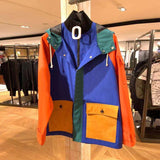 80's Colorful Leather Jacket Spring Hooded Jacket Loose-Fitting Short Coat Trench Coat for Men and Women