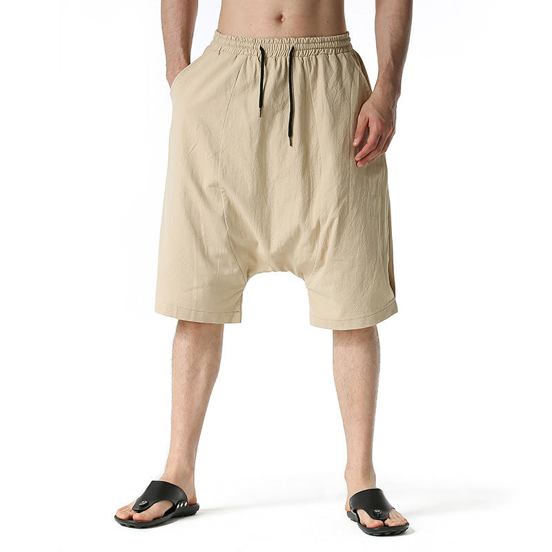 Men Shorts Summer New Harem Pants Men Vintage Baggy Pants Home Pants