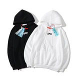 Autumn And Winter Astronaut Bear Pattern Velvet Padded Hooded Sweatshirt Men And Women Same Style