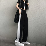 Harajuku Clothing Men Classic Retro Pants Straight Leg Pant Summer Pattern Casual Pants for men and Wofor men Trousers