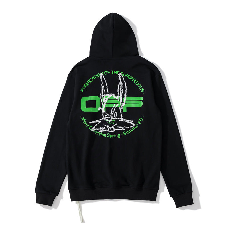 Autumn And Winter Joint Name Bugs Bunny Pattern Printed Hoodie Men And Women Same Style