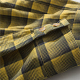 Men Shacket Long Sleeve Autumn Shirt Autumn Plaid Shirt Casual Long Sleeve Lapel Loose Top for Men