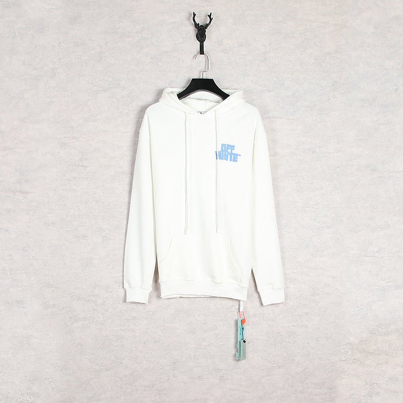 Autumn And Winter Palm Square Letter Pattern Hooded Sweater For Men And Women