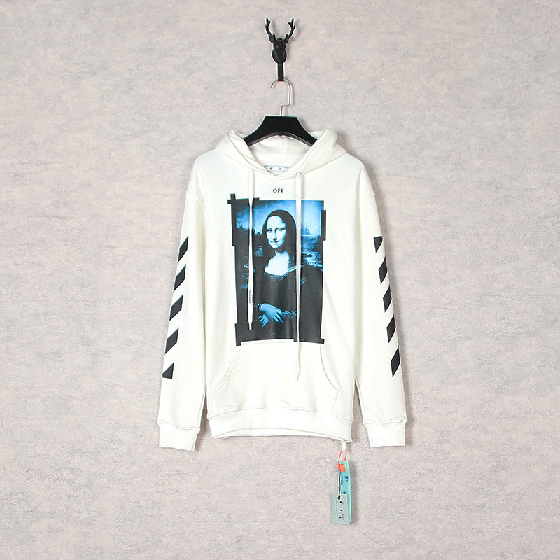 Autumn And Winter Mona Lisa Picture Frame Pattern Hooded Sweater For Men And Women