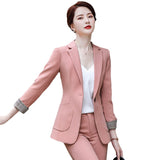 Women Pants Suit Uniform Designs Formal Style Office Lady Bussiness Attire Pink Fashion Business Suit