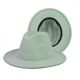 Fedora Hat Woolen Thick Top Hat Women's Fedora Hat British Style Felt Cap