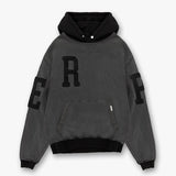 Present Letter Print Hoodie Present Retro Washed Towel Embroidery Letter Hooded Sweater Loose Pullover Hoodie Men