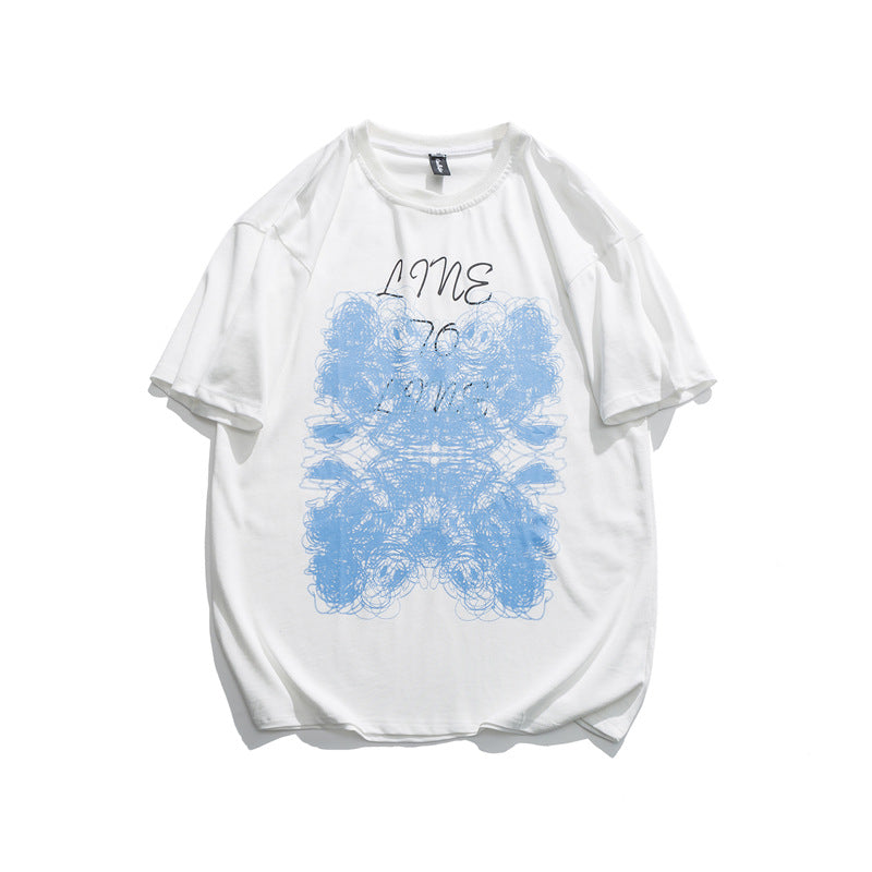 2022 Summer Man T Shirt Printed Loose Half Sleeve