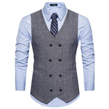 Tuxedo Vests Men Suit Vest Men's Fashion Collar Autumn and Winter Suit Vest Casual