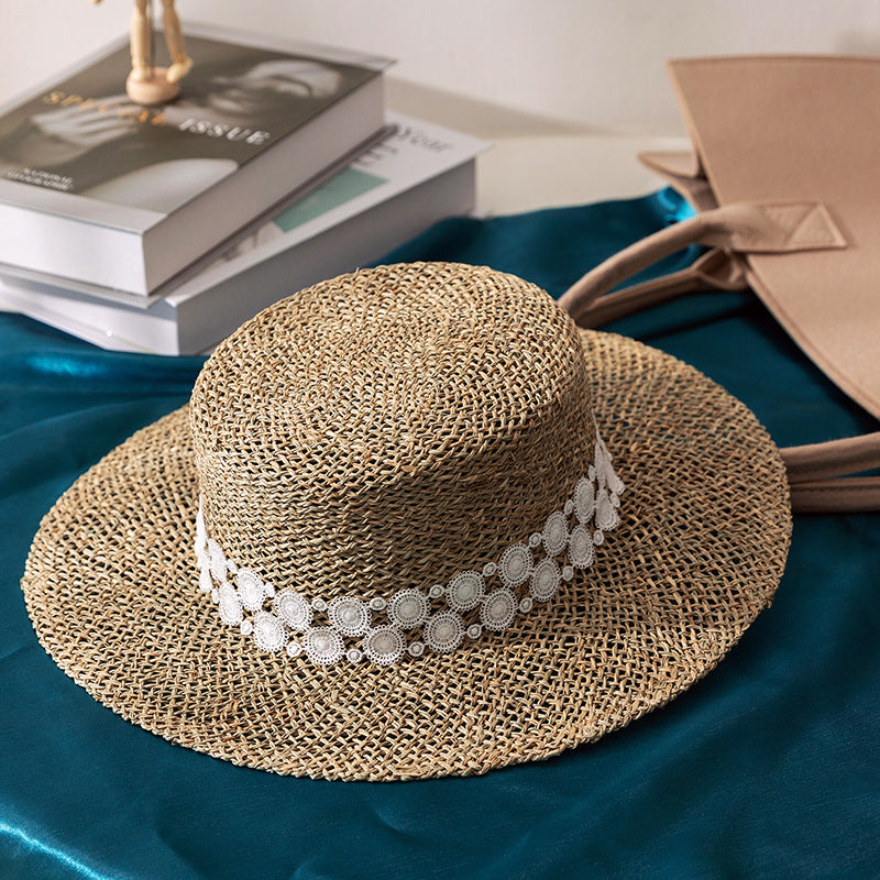 Italian Fedora Hats Summer Straw Hat Female Retro Sunshade Sun-Proof Vacation Seaside