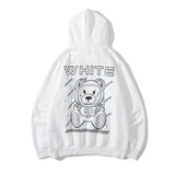 Autumn And Winter Astronaut Bear Pattern Velvet Padded Hooded Sweatshirt Men And Women Same Style