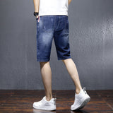 Men Jean Shorts Denim Shorts Men's Summer Straight Youth Five Points Pirate Shorts Tide