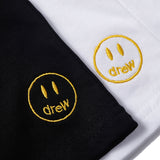 Justin Bieber Drew House T shirt Fashion Brand Drew Hem Embroidered Smiley Small Icon Casual Men's and Women's Same Style Short Sleeve