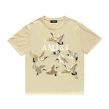 Amiri T Shirt Crane Print Casual Round Neck