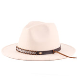 Fedora Hat Couple's Autumn and Winter Woolen Hat Flat Brim Jazz Top Hat