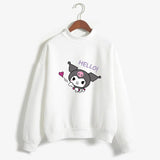 Kuromi Sweatshirt Autumn and Winter Mid-Collar Clow Hello! Printed Casual plus Size Loose Top