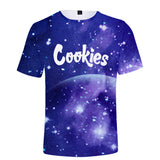 Cookies Shirt Cookies Starry Sky 3D Short Sleeve T-shirt Youthful Simplicity Short Sleeve