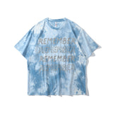 Men T Shirt Summer Casual Tops Letter Print Short-Sleeve T-shirt Men's Fashion Brand round Neck Street Fashion Loose Half Sleeve