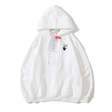 Autumn And Winter Palm Letter Arrow Pattern Hooded Fleece Lined Sweater Men And Women Same Style