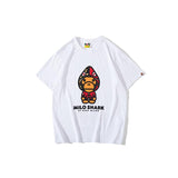 A Ape Print T Shirt Spring and Summer Short Sleeve Casual Half Sleeve