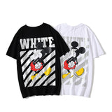Spring/Summer Ow Cartoon Mouse Print Men'S And Women'S Loose Shortsleeved Tshirt Owt