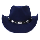 Wester Hats Men 'S And Women 'S Woolen Western Ethnic Style Peach Top Denim Hat