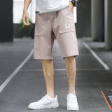 Mens Cargo Shorts Summer Overalls Pants Men's Loose Sports Pirate Shorts Casual Beach Student Cropped Pants Men