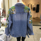 Denim Sparkle Jacket Spring Denim Coat Top Women