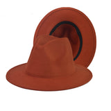 Fedora Hat Woolen Thick Top Hat Women's Fedora Hat British Style Felt Cap