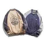 Varsity Jacket for Men Baseball Jackets Spring Men's Baseball Uniforms Printed Contrast Color Stitching Sleeves Jacket