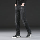 Man Spring Summer Jeans Spring Slim-Fitting Elastic Straight Jeans for Men