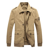 Veste Homme Mi Saison Spring and Autumn Men's Lapel Washed Cotton Jacket Autumn Cargo Jacket Coat plus Size Men's Clothing