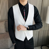 Tuxedo Vests Suit Vest Men's Trendy Personality All-Match Spring and Autumn Thin Casual Handsome Slim V-neck Men's Suit Vest