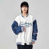 Men's Spring Personality Contrast Color Stitching Baseball Collar plus Size Retro Sports Jacket Coat Men Jacket Men Jacket