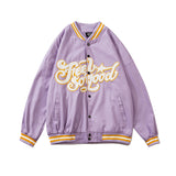 Mens Fall Outfits Retro Alphabet Embroidered Baseball Uniform Jacket Baggy Coat