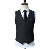 Tuxedo Vests Spring and Autumn British Fashion Men's Suit Vest Slim-Fitting Suit Men