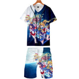 Sailor Moon Print Clothes for Men Men's Baseball Uniform Shorts Printed Fashion Sports Set