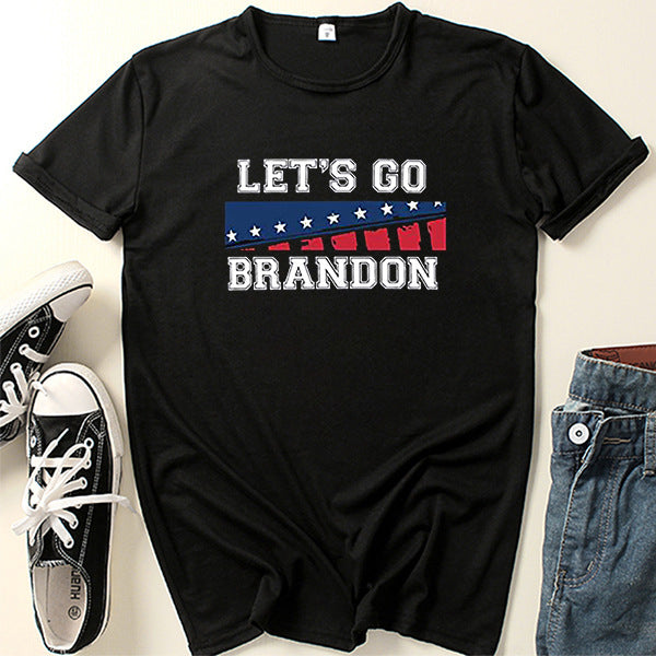 Let's Go Brandon T Shirt Summer Printed Short Sleeve T-shirt